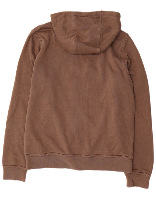 Nike Mens Zip Hoodie Sweater Medium Brown Cotton