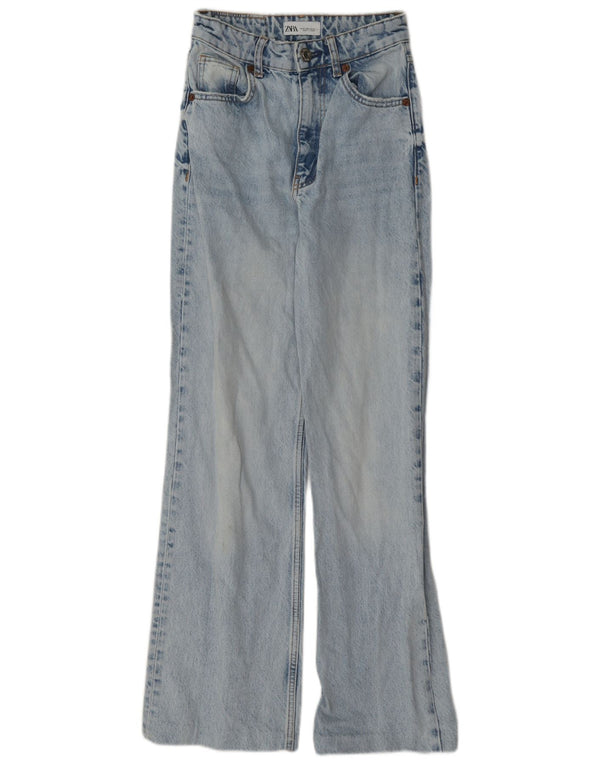 Женские широкие джинсы с высокой талией Zara EU 32 2XS W22 L30, синий хлопок