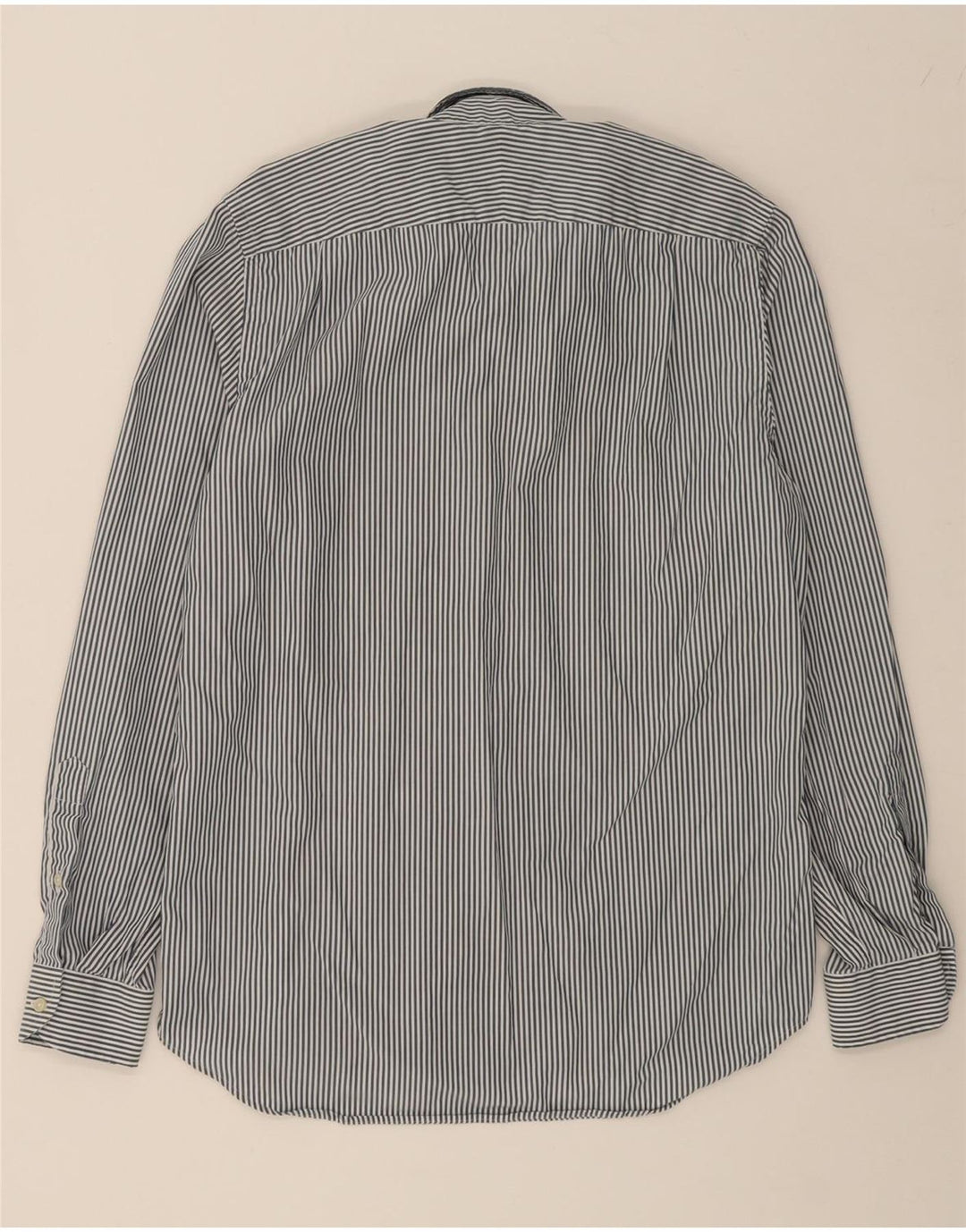 LACOSTE Mens Classic Fit Shirt Size 39 Medium Grey Striped Cotton Vintage Lacoste and Second-Hand Lacoste from Messina Hembry 