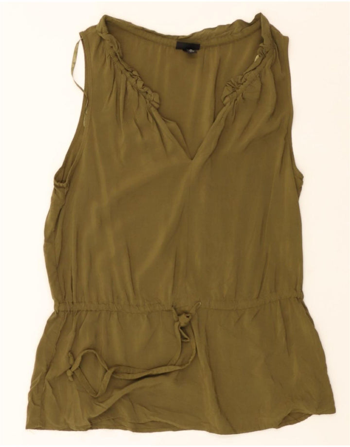 MOSSIMO Womens Sleeveless Blouse Top UK 16 Large Khaki Rayon Vintage Mossimo and Second-Hand Mossimo from Messina Hembry 