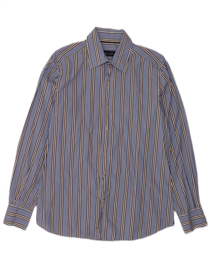 Massimo Dutti Chemise Homme Large Bleu Rayé Coton