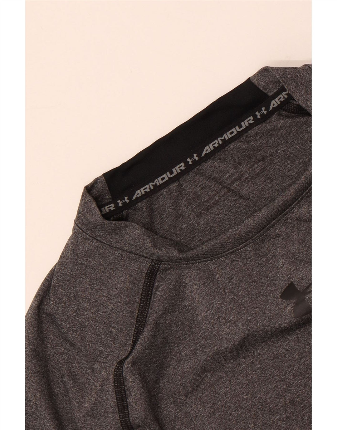 UNDER ARMOUR Mens Graphic Top Long Sleeve Small Grey Flecked