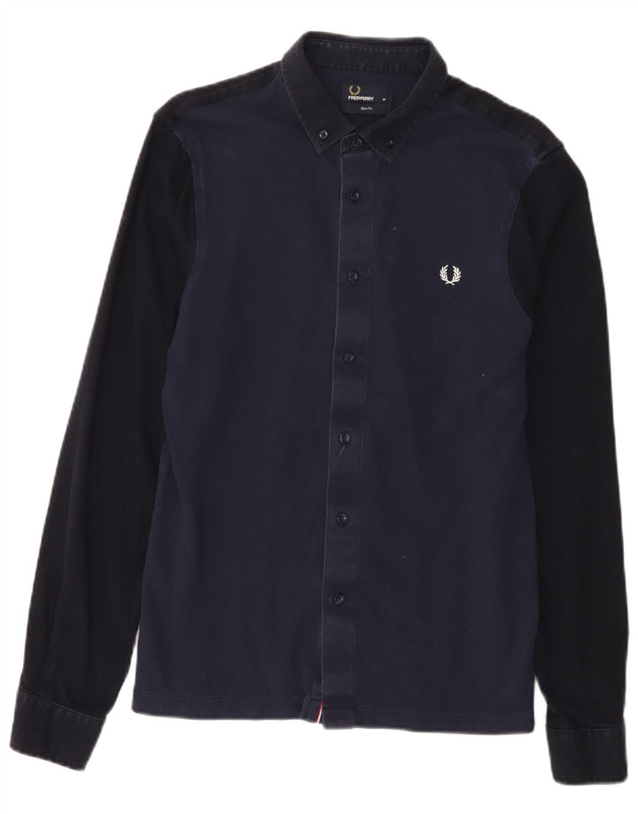 Koszula męska Fred Perry Slim Fit, średnia, granatowa, bawełniana