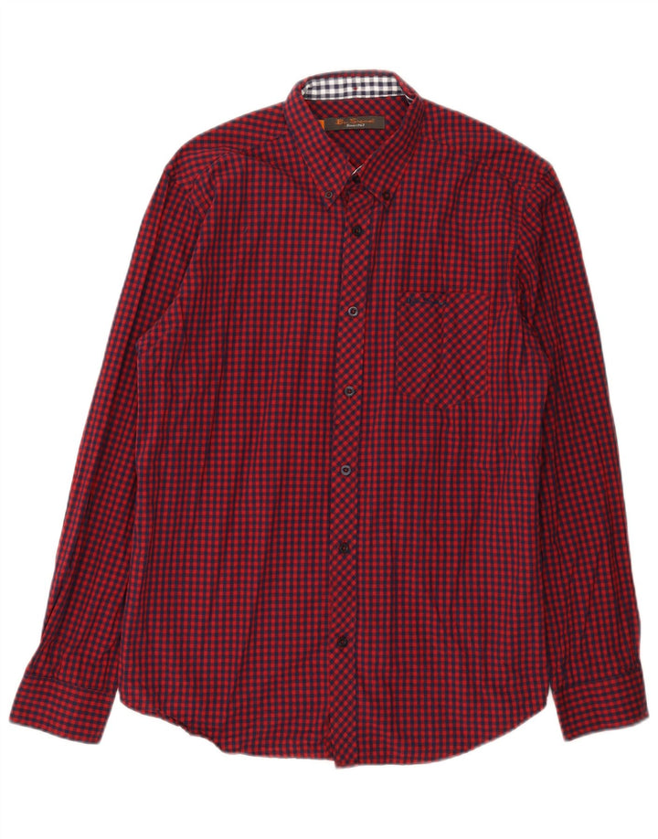 Ben Sherman Herreskjorte Medium Rød Gingham Bomuld