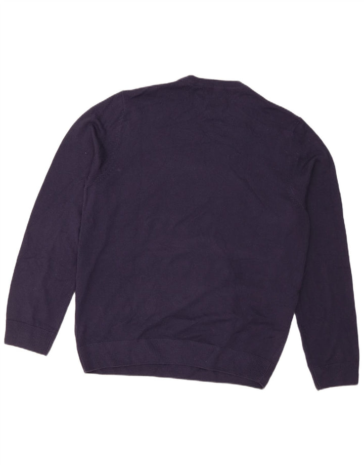 Marks & Spencer Mens Crew Neck Jumper Sweater Large Navy Blue Fair Isle