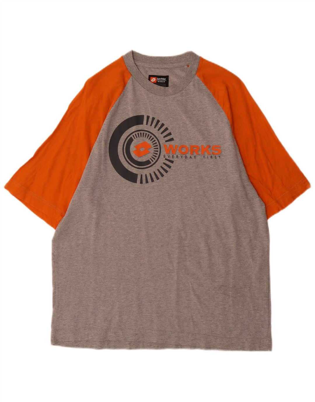 Lotto Mens Graphic T-Shirt Top Large Grey Colourblock