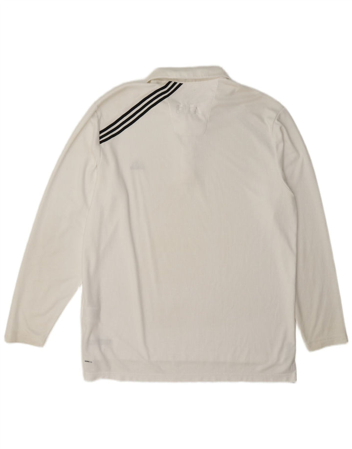Adidas Mens Climalite Long Sleeve Polo Shirt XL White Polyester