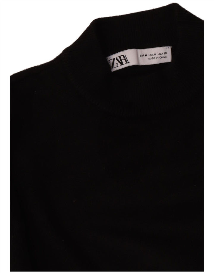 Maglione maglione collo alto da donna Zara UK 12 medio nero