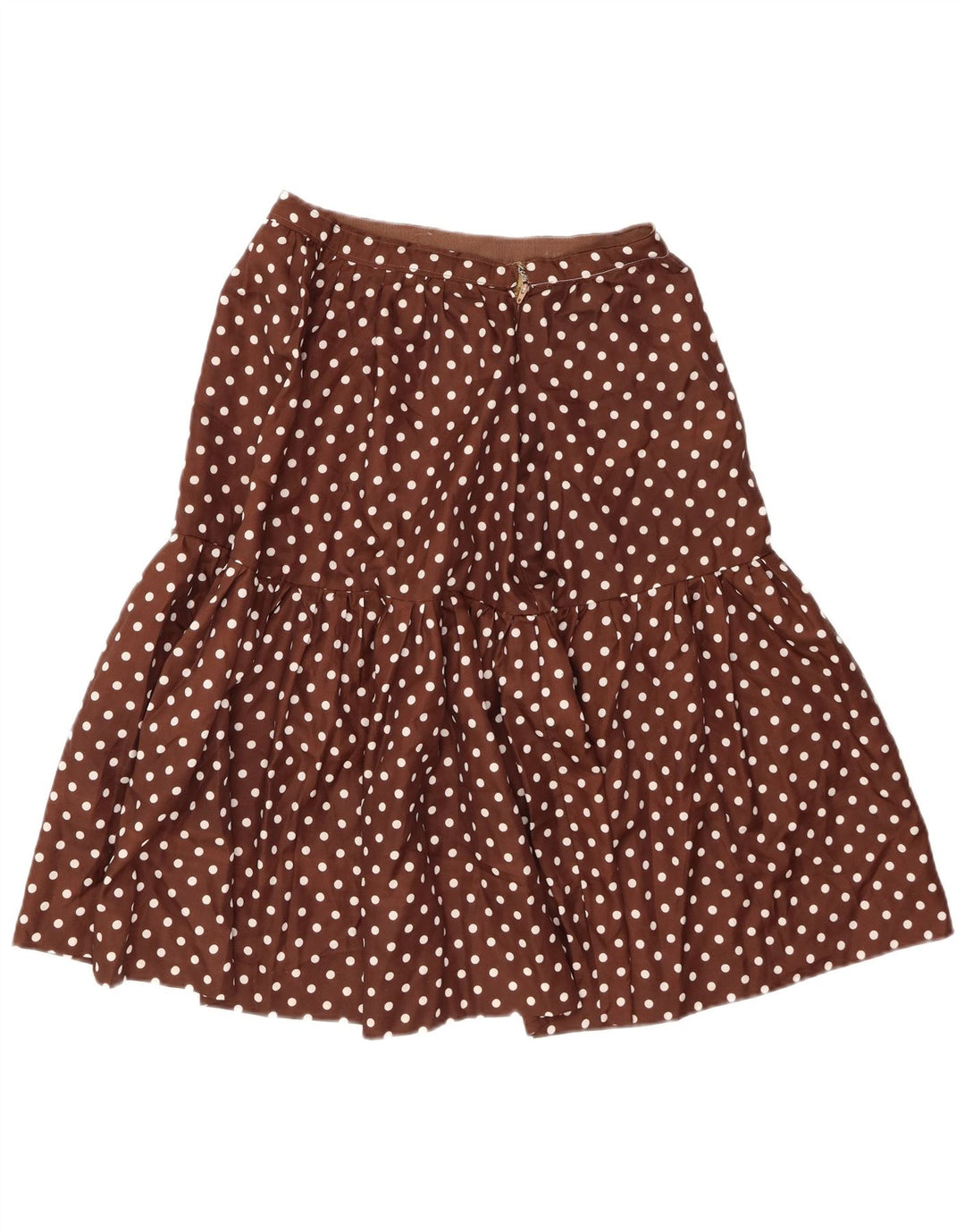 Vintage A-line nederdel til kvinder W30 Medium Brown Polka Dot
