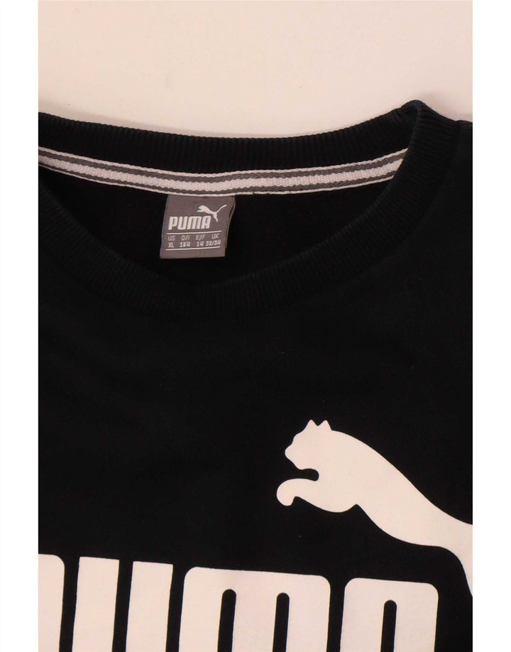 Puma Boys Graphic Sweatshirt Jumper 13-14 Years Black