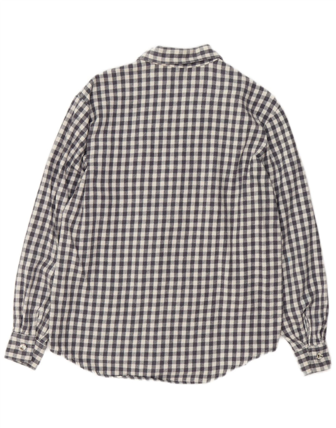 Vintage Womens Teddy Bear Oversized Flannel Shirt UK 10 Small Grey Gingham