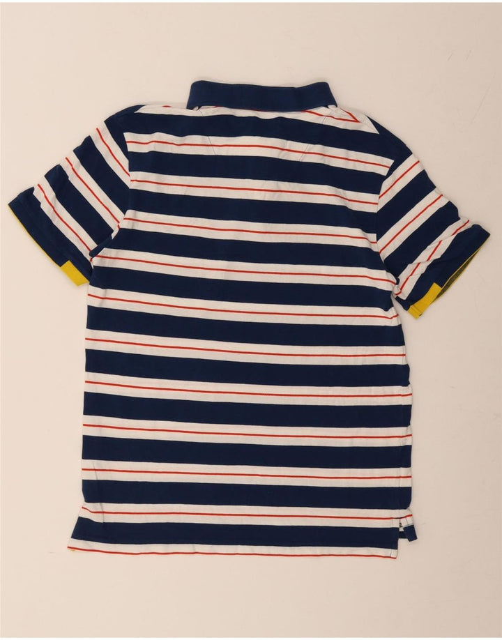 NAUTICA Mens Polo Shirt Medium Navy Blue Striped Cotton