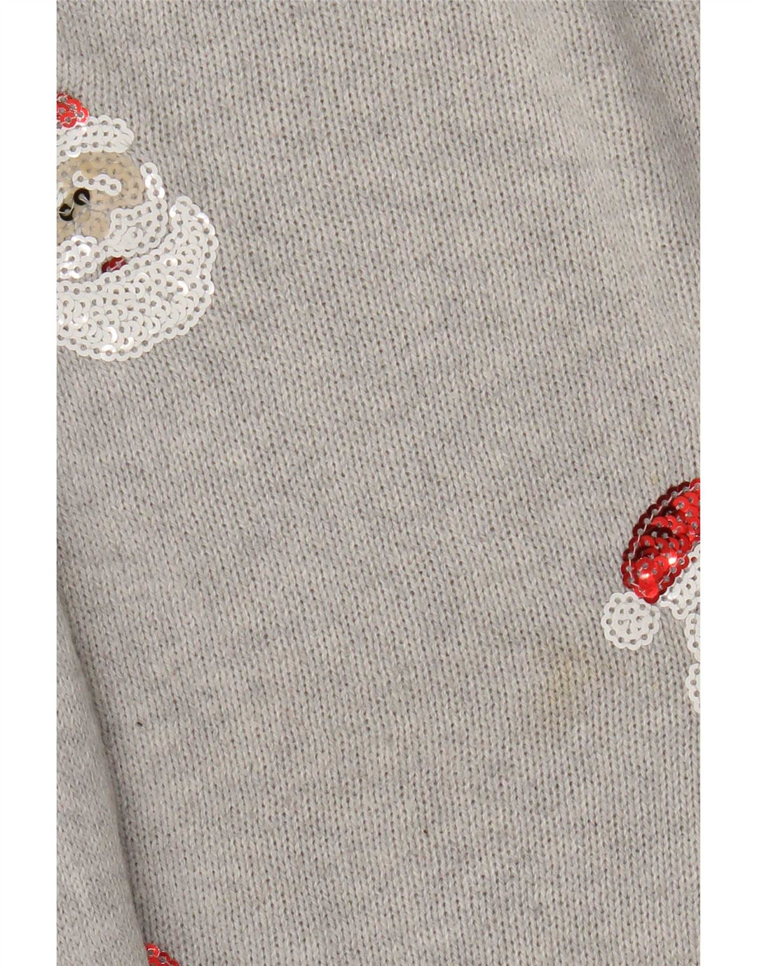 Marks & Spencer Womens Crew Neck Jumper Sweater UK 14 Medium Grey Christmas