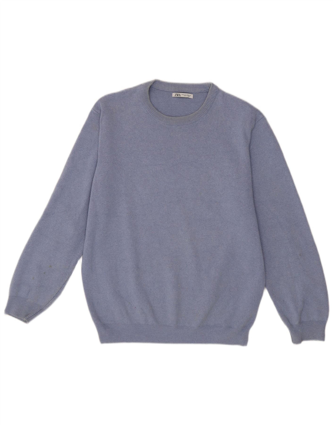 Męski sweter z okrągłym dekoltem Zara, średni niebieski
