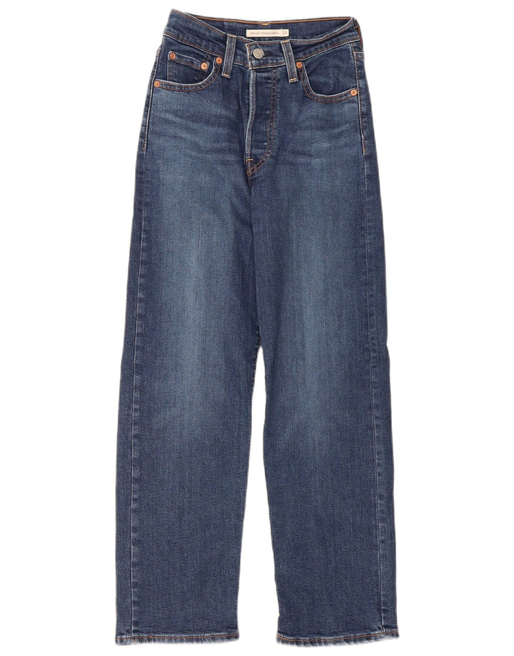 Levi's Womens Ribcage Straight Jeans W23 L27 Blue Cotton