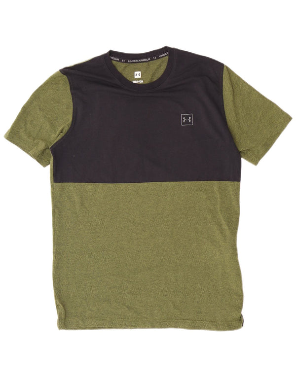 T-shirt da uomo Under Armour Top Small/Medium Green Colourblock Cotton Sports