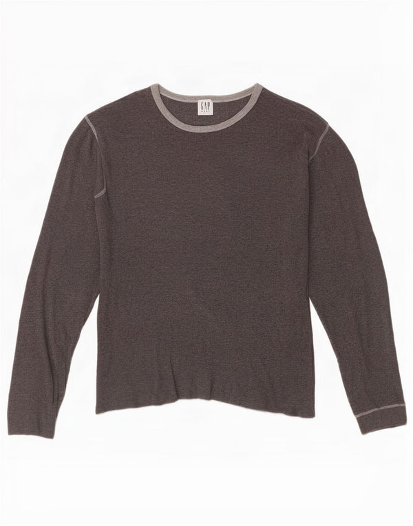 Gap Mens Top Long Sleeve Medium Grey Cotton