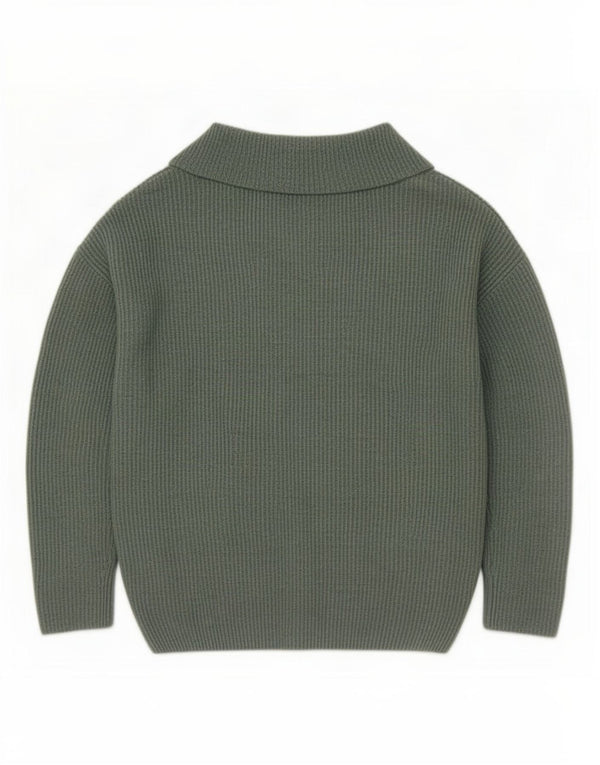 Pulover de damă Zara supradimensionat cu decolteu în V UK 10 Mic verde acrilic