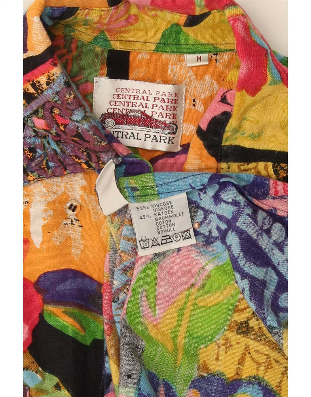 Central Park Mens Hawaiian Short Sleeve Shirt Medium Multicoloured Floral
