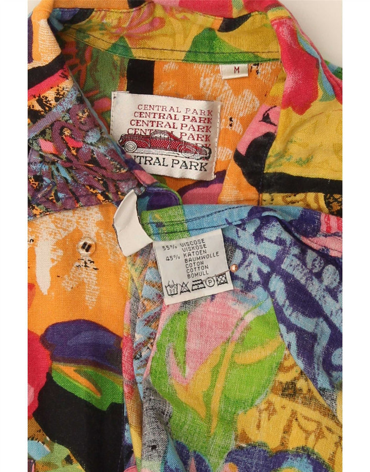 Central Park Mens Hawaiian Short Sleeve Shirt Medium Multicoloured Floral