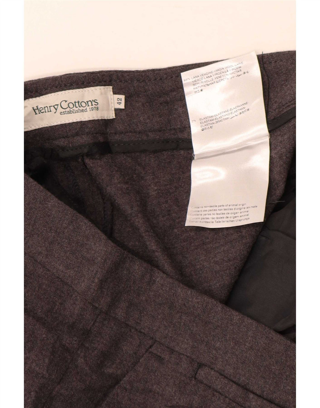 Henry Cottons Womens Slim Suit Trousers IT 42 Medium W30 L26 Grey Wool