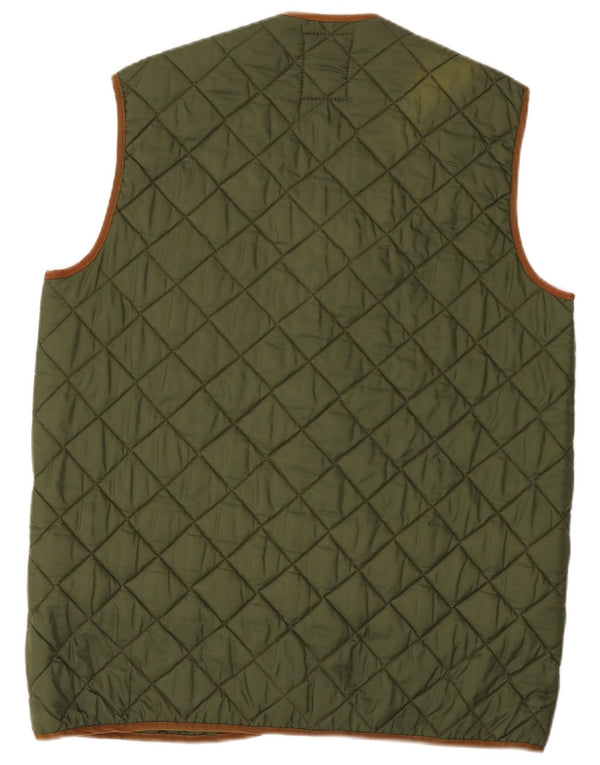 Vintage Herre Quilted Gilet UK 40 Large Green