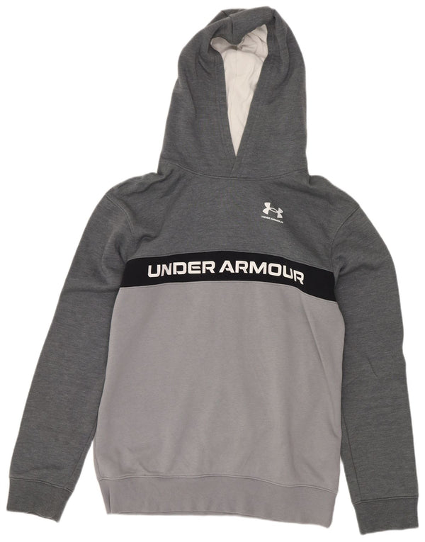 Джемпер с капюшоном Under Armour для мальчиков с рисунком, 13–14 лет, XL, серый с цветными блоками