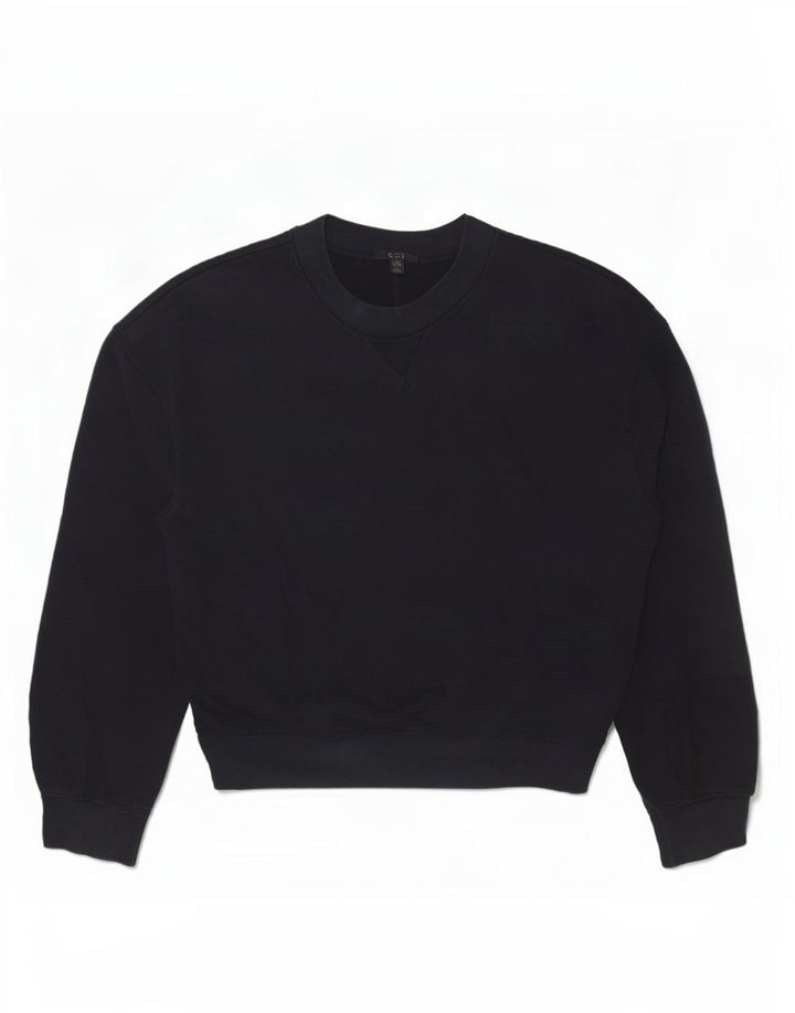 Cos Pulover supradimensionat pentru femei UK 10 Bumbac negru mic