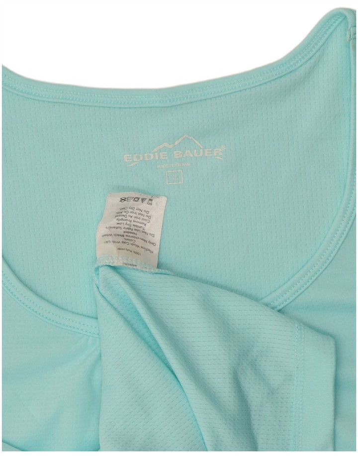 EDDIE BAUER Dame T-Shirt Top UK 18 XL Blå Polyester