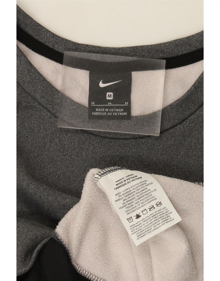 Felpa Nike da uomo in poliestere color block grigio medio