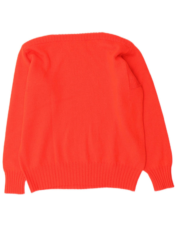 Luisa Spagnoli Dame Boat Neck Jumper Sweater UK 14 Medium Rød Uld