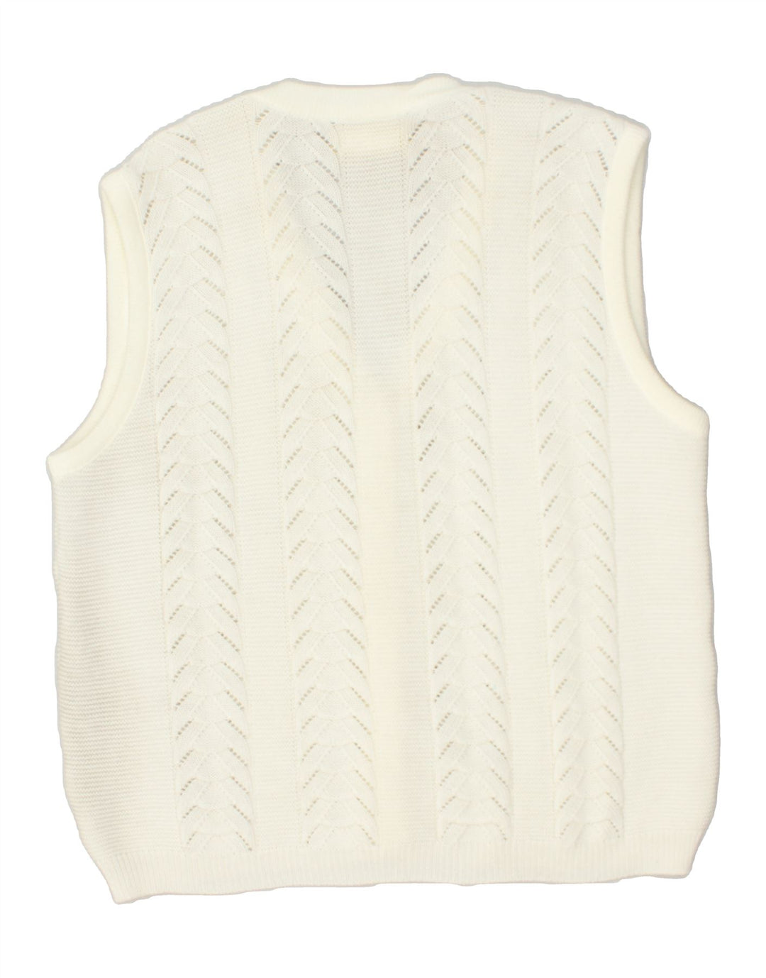 VINTAGE Womens Sleeveless Cardigan Sweater EU 44/46 XL Off White | Vintage Vintage | Thrift | Second-Hand Vintage | Used Clothing | Messina Hembry 
