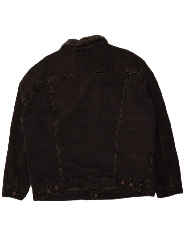Giacca Levi's da uomo in denim sherpa UK 44 2XL cotone nero