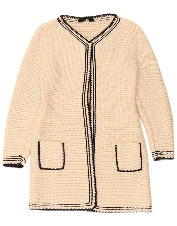 Vintage γυναικείο πουλόβερ Longline Cardigan UK 10 Small Off White