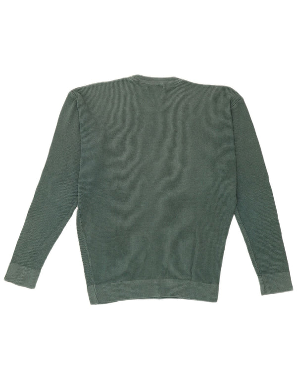 Zara Mens Loose Fit Crew Neck Jumper Sweater Small Green