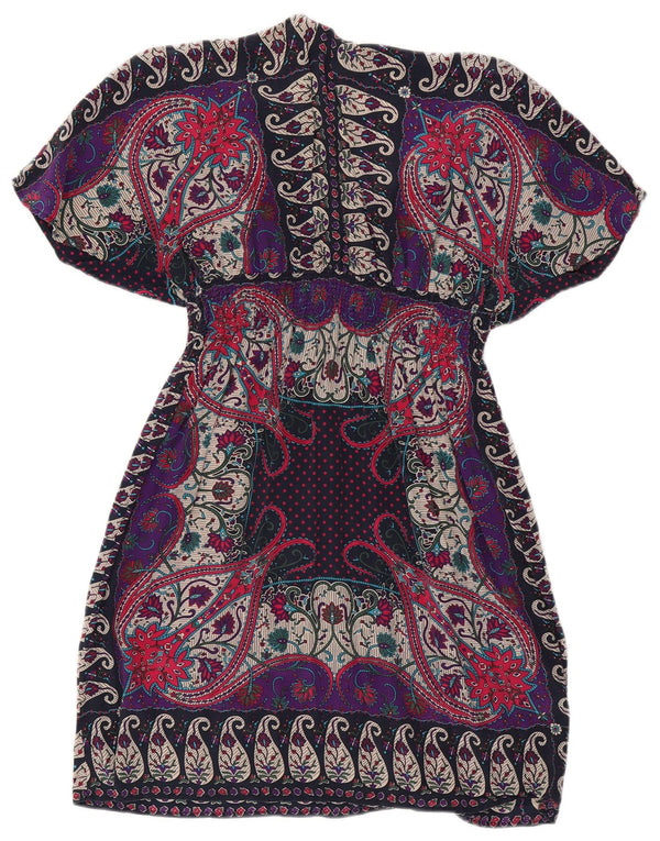 Warehouse Γυναικείο φόρεμα Kaftan UK 12 Medium πολύχρωμο Paisley Silk