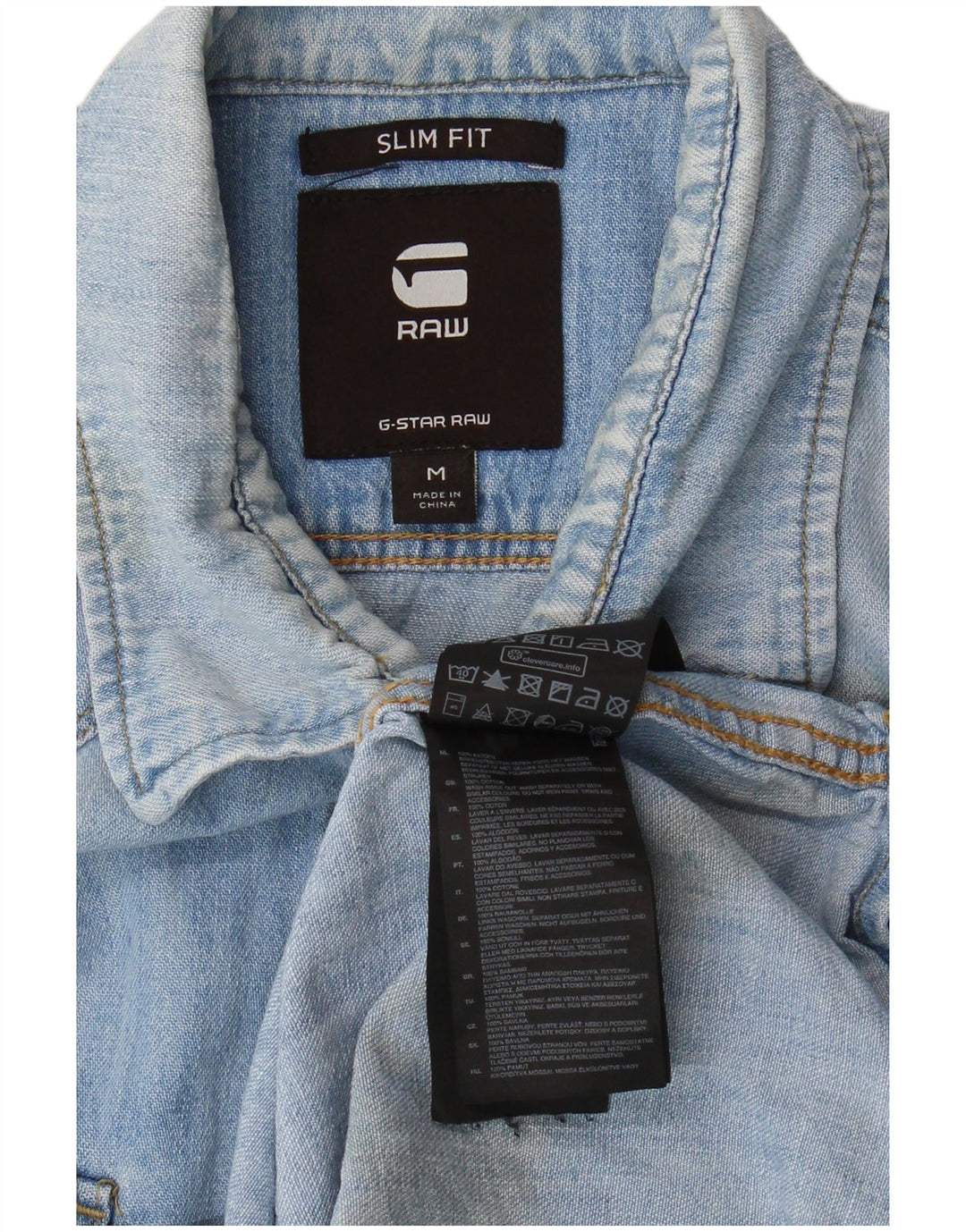 G-Star Mens Slim Fit Denim Shirt Medium Blue Cotton