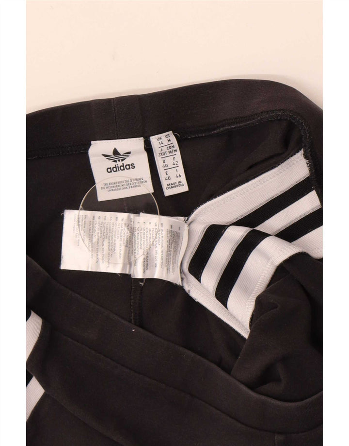Adidas Womens Graphic Leggings UK 14 Medium Black Cotton