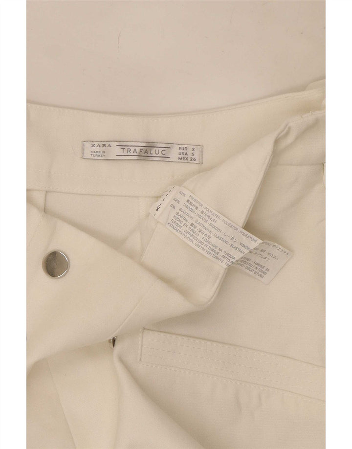 Zara Womens Trafaluc High Waist Hot Pants Small W26 White Polyester