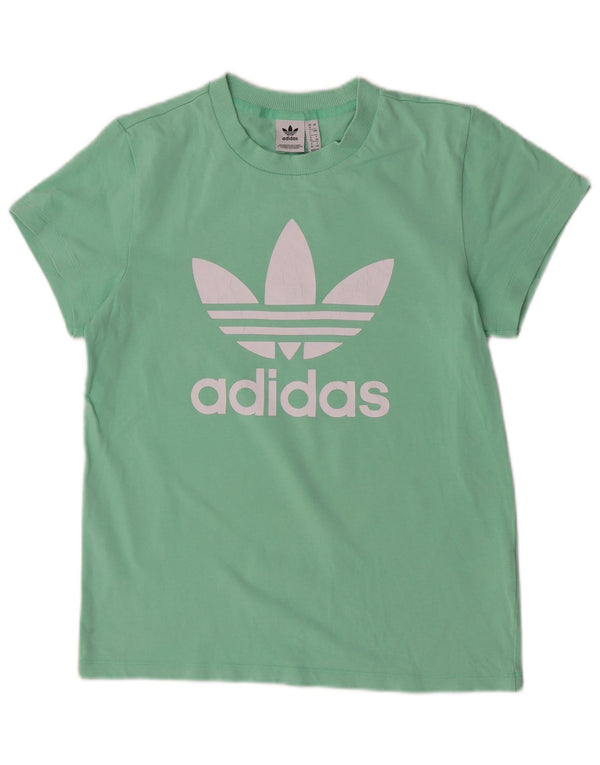 Adidas Camiseta gráfica para mujer Top UK 8 Small Green Cotton
