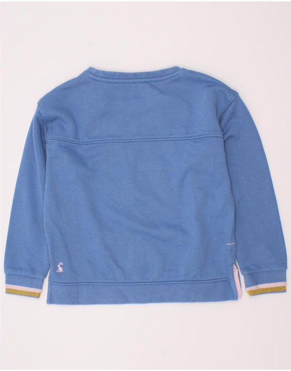 Joules Girls Graphic Sweatshirt Jumper 5-6 Years Blue Cotton
