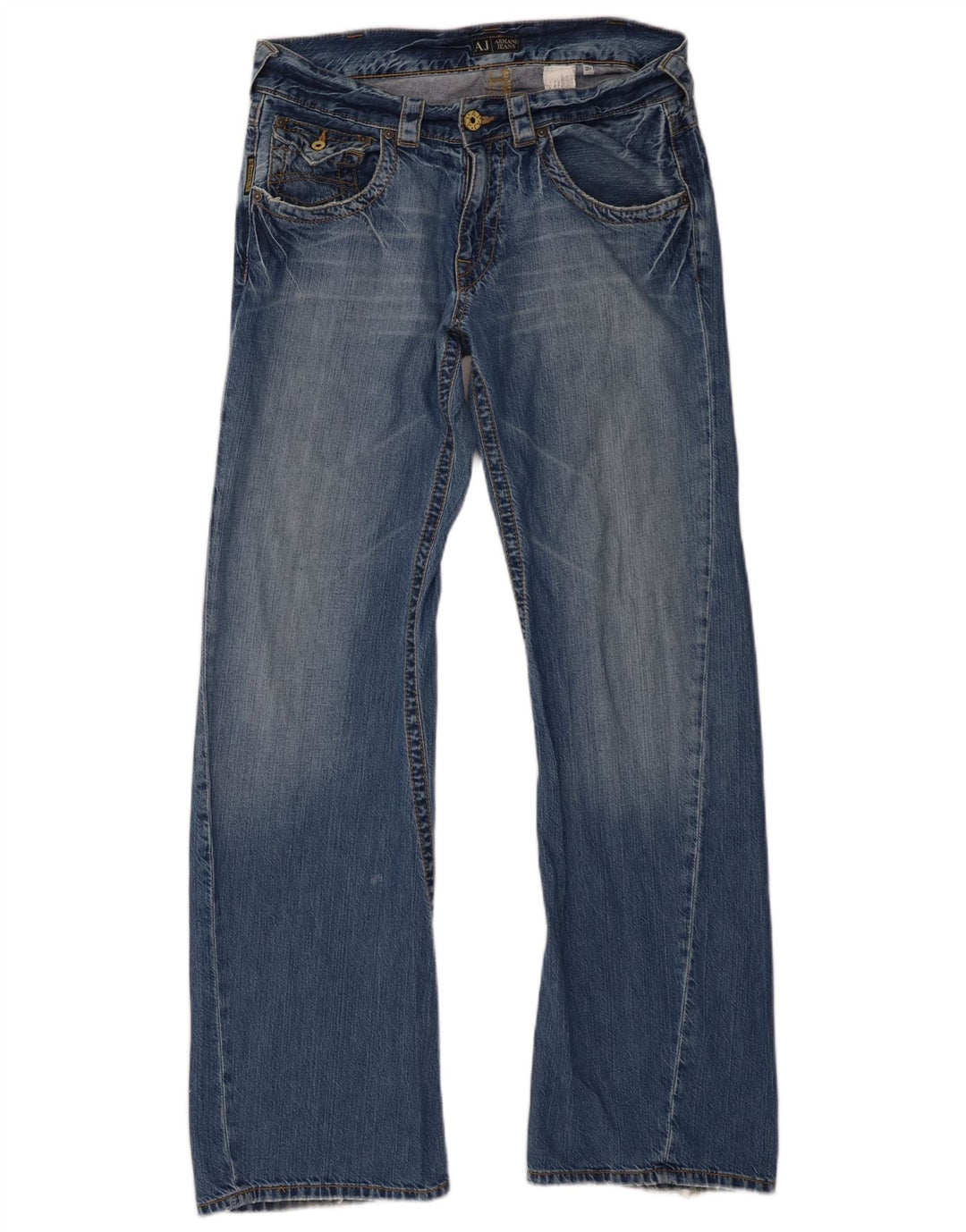 Armani Womens Bootcut Jeans W33 L33 Blue Cotton