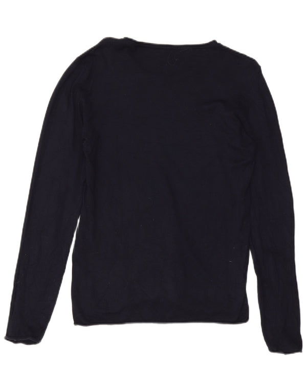 Zara Γυναικείο τοπ μακρυμάνικο UK 18 XL Navy Blue Viscose