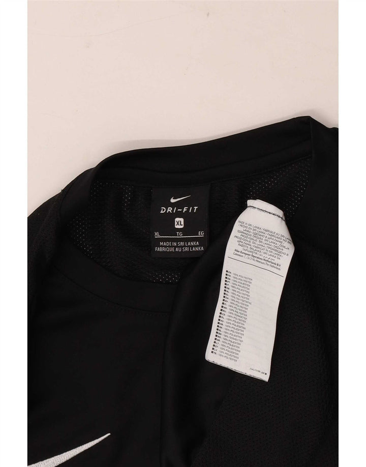 Nike Mens Dri Fit T-Shirt Top XL Black Colourblock Polyester