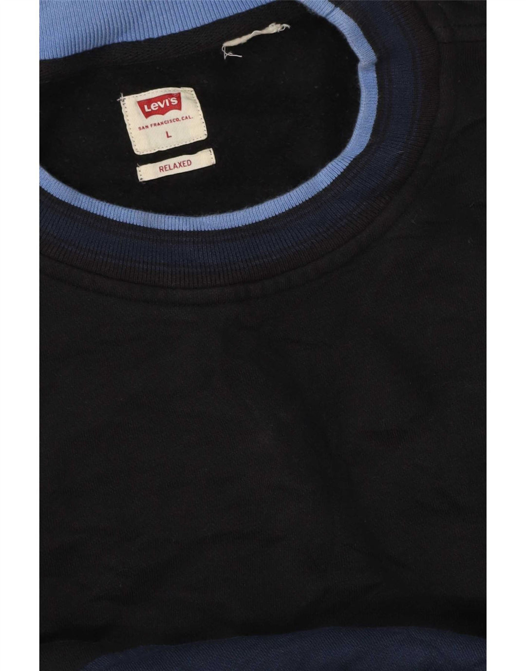 Levi's Mens Relaxed Fit Sweatshirt Jumper Large Navy Blue Colourblock