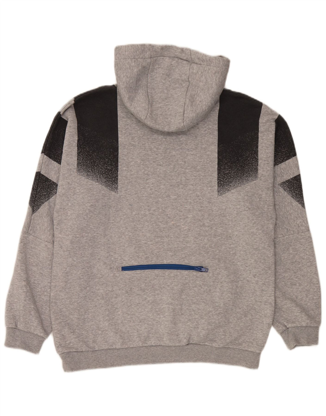 Adidas Mens Hoodie Jumper Medium Grey Colourblock Cotton