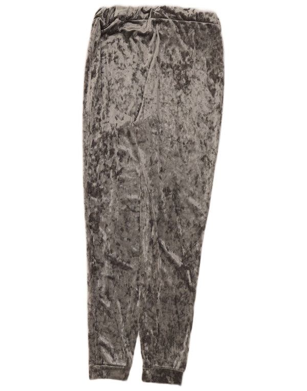 Marks & Spencer Womens Velour Tracksuit Trousers Joggers UK 8 Small Grey