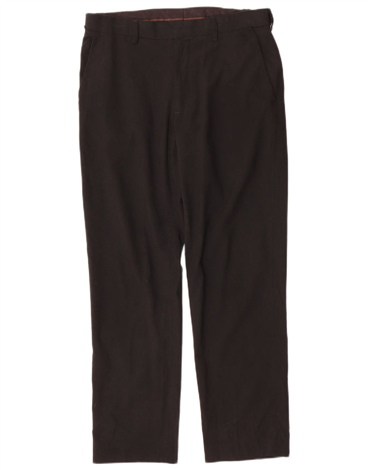Marks & Spencer Mens Straight Regular Fit Chino Trousers W32 L29 Black