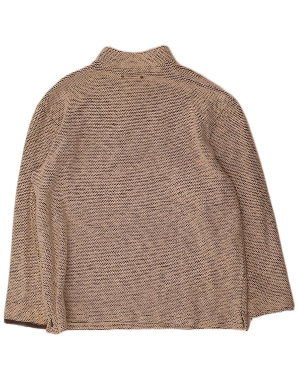 Weird Fish Herren-Sweatshirt mit Reißverschluss am Hals, 2XL, Beige, Baumwolle