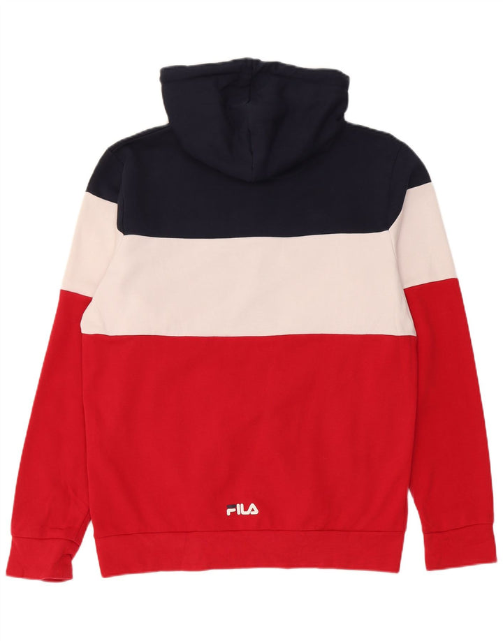 FILA Mens Graphic Zip Hoodie Sweater Medium Multicoloured Colourblock